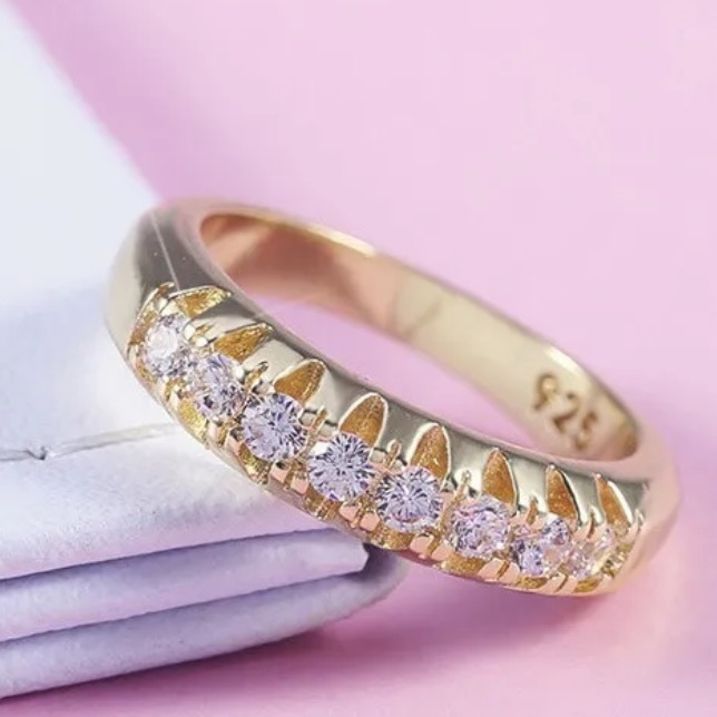 Swarovski Crystals 18k Good Over 925 Sterling Siver Ring Size 6 12 44$